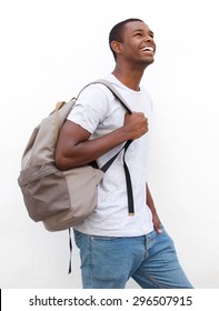 Portrait Of A Smiling African American Male College Student Walking