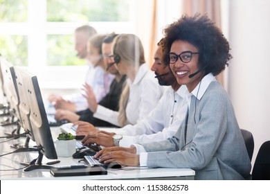 Portrait Of A Smiling African Female Customer Service Executive