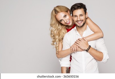 Portrait Of Smiling Beautiful Couple