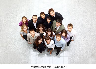 Portrait Of Smiling Business People. Top View