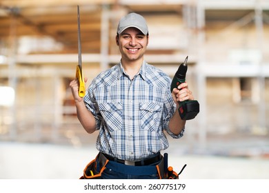 41,028 Carpenter holding tools Images, Stock Photos & Vectors ...