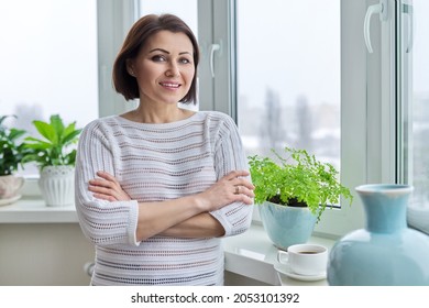 Portrait Of A Smiling Confident Woman 45 Years Old