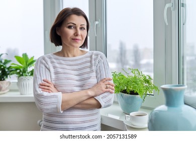 Portrait Of A Smiling Confident Woman 45 Years Old