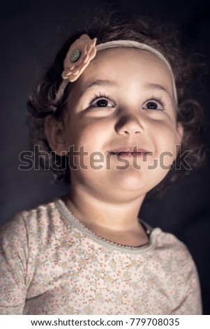 Similar – Adorable little girl combed with pigtails