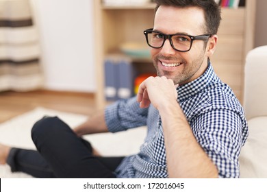 Portrait Of Smiling Man At Home 