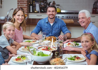 Portrait Smiling Multi Generation Family Sitting Stock Photo 402456379 ...