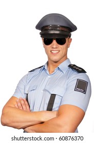 Portrait Of A Smiling Police Officer