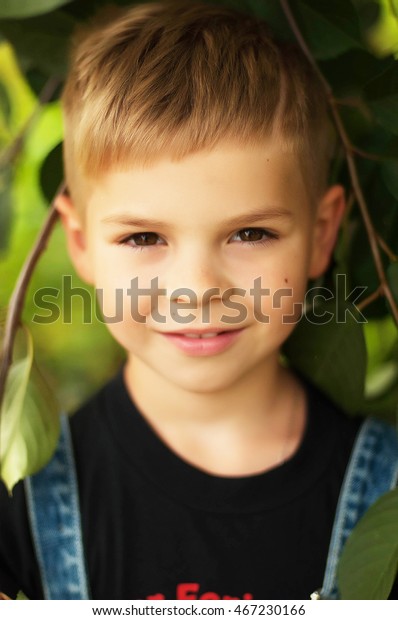 Portrait Smiling Seven Year Old Boy Stock Photo Edit Now 467230166