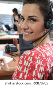 Portrait of a smiling telemarketer