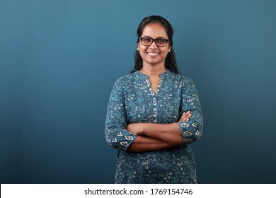 Portrait Of A Smiling Woman Of Indian Ethnicity 