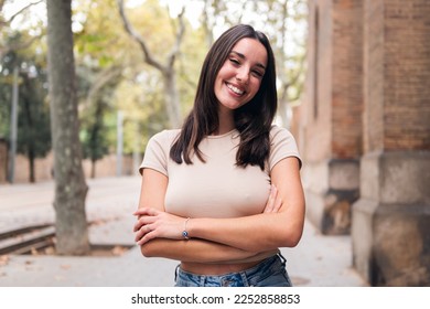 portrait of a smiling young caucasian woman - Shutterstock ID 2252858853