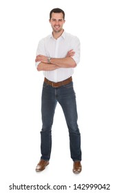 Portrait Of Smiling Young Man. Isolated On White