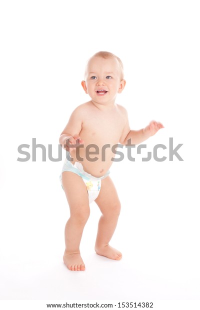 Portrait De Petit Bebe Garcon Debout Photo De Stock Modifiable