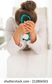 Portrait Of Stressed Doctor Woman