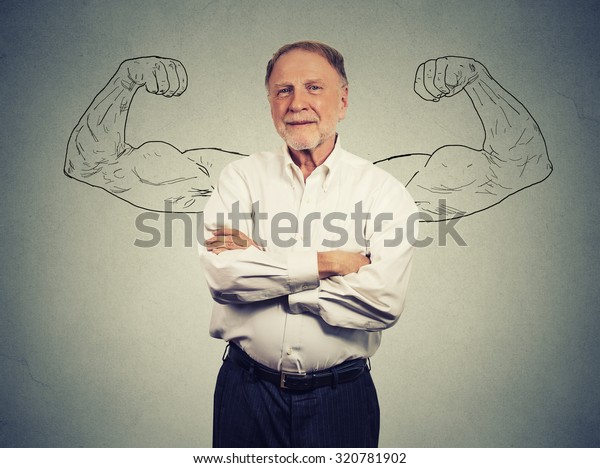 Portrait Strong Old Man Isolated On Stock Photo Edit Now 320781902