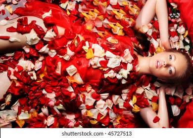 Portrait of a styled professional model. Theme: healthcare, spa, fashion