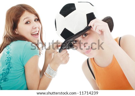 Portrait of a styled professional models. Theme: teens, music.