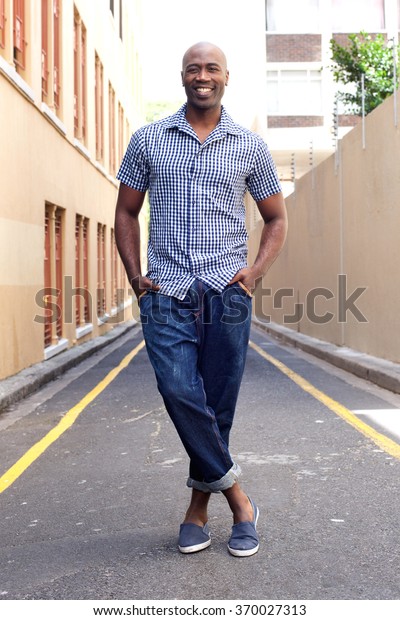 Portrait Stylish African Man Standing City Stock Photo (Edit Now) 370027313