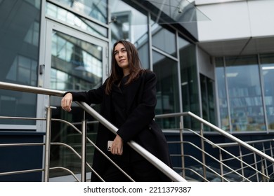 Portrait Of A Successful Female Leader Next To The Office Center