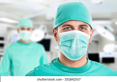 Portrait Of A Surgeon In Front Of The Operation Room