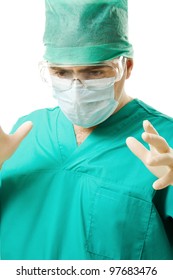 Portrait Surgeon Man On White Background Stock Photo 97683476 ...