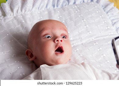 Portrait of a Surprised  Baby Boy
