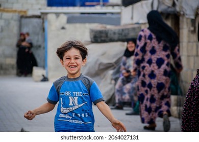 A Portrait Of A Sweet Refugee Child In The Camp. Syrian Refugees.
Aleppo, Syria October 01, 2021