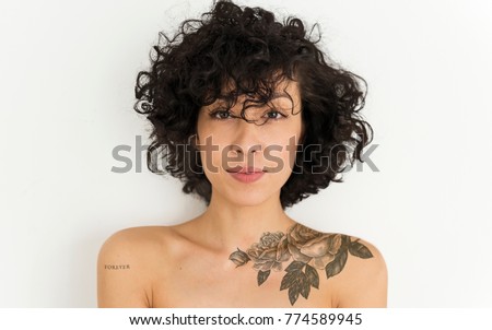 Portrait of a tattoed woman