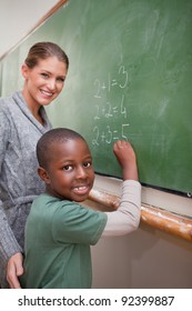 Portrait Teacher Explaining Mathematics Pupil On Stock Photo 92399887 