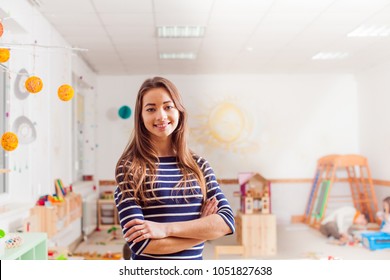 Portrait of teacher in a Waldorf kindergarten 