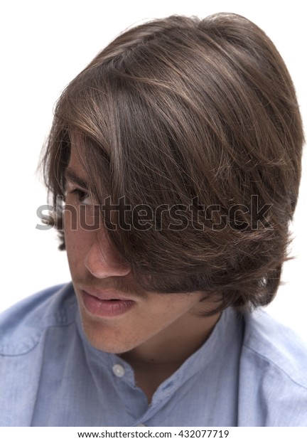 Portrait Teen Boy Long Surfer Haircut Stock Photo Edit Now 432077719