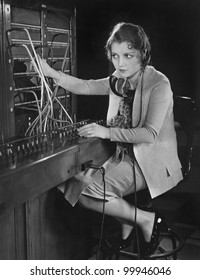 Portrait of telephone operator