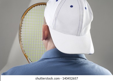 Portrait Of The Tennis Player From A Back. Loss.