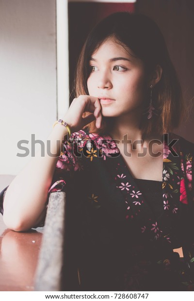 Portrait Thai Adult Beautiful Girl Short Stock Photo Edit Now