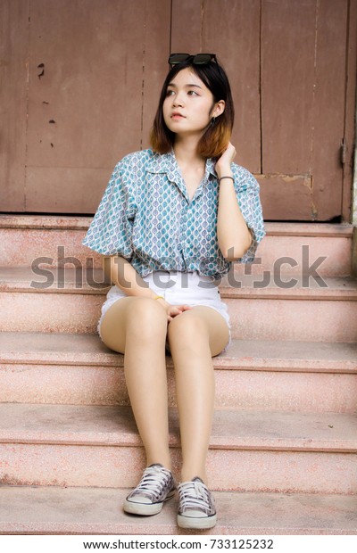 Portrait Thai Adult Beautiful Girl Short Stock Photo Edit Now