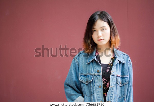 Portrait Thai Adult Beautiful Girl Short Stock Photo Edit Now