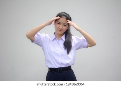 Portrait Thai High School Student Uniform Stock Photo 1243863364 ...