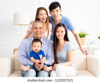 Portrait Of Three Generation Asian Family