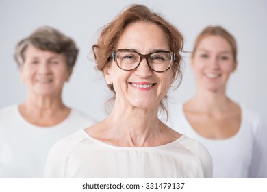 Portrait of three generations of female family