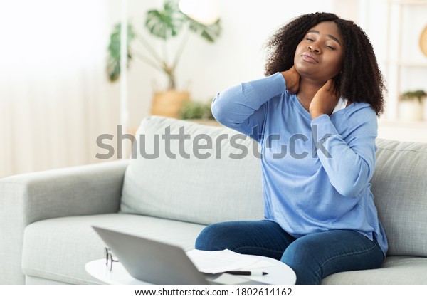 Portrait Tired Black Woman Sitting On Stock Photo 1802614162 | Shutterstock