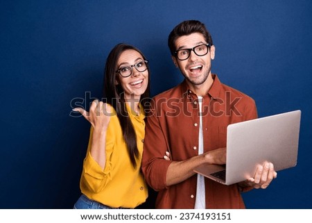 Similar – Image, Stock Photo direct portrait of beautiful slim brunette young woman in front of a forest in summer