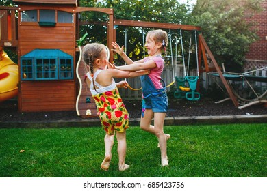 Portrait Two Little Girls Sisters Fighting Stock Photo 685423756 ...