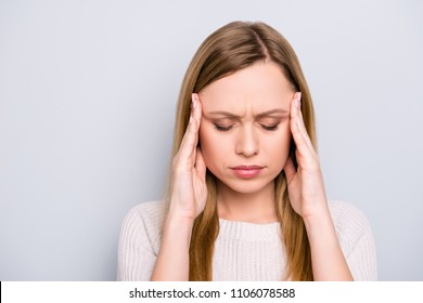 Portrait Unhappy Sad Girl Holding Two Stock Photo 1106078588 | Shutterstock