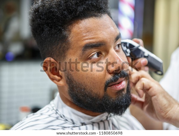 Portrait Unshaven Black Man Getting New Stock Photo Edit