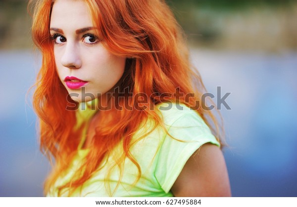 Portrait Very Beautiful Serious Brown Eyed Stock Photo Edit Now