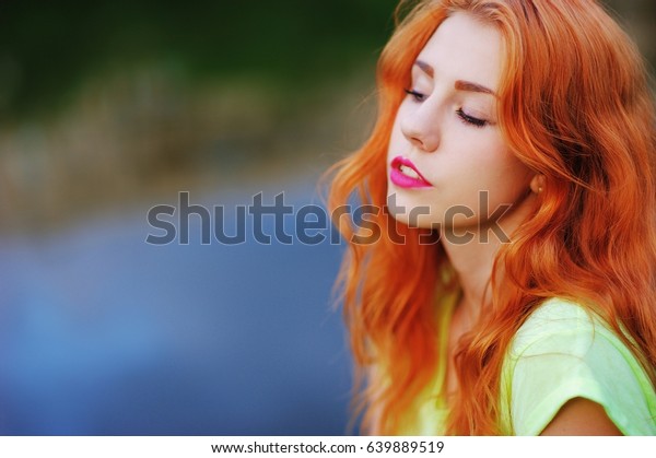 Portrait Very Beautiful Serious Brown Eyed People Beauty