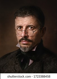 Portrait Of Victorian Man With Goatee.