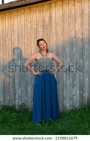 Similar – Image, Stock Photo STANDING IN FRONT OF A WOODEN WALL