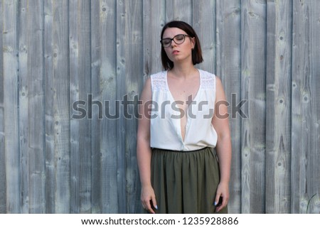 Similar – Image, Stock Photo STANDING IN FRONT OF A WOODEN WALL