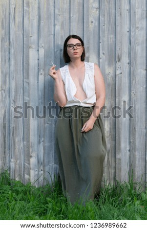 Similar – Image, Stock Photo STANDING IN FRONT OF A WOODEN WALL